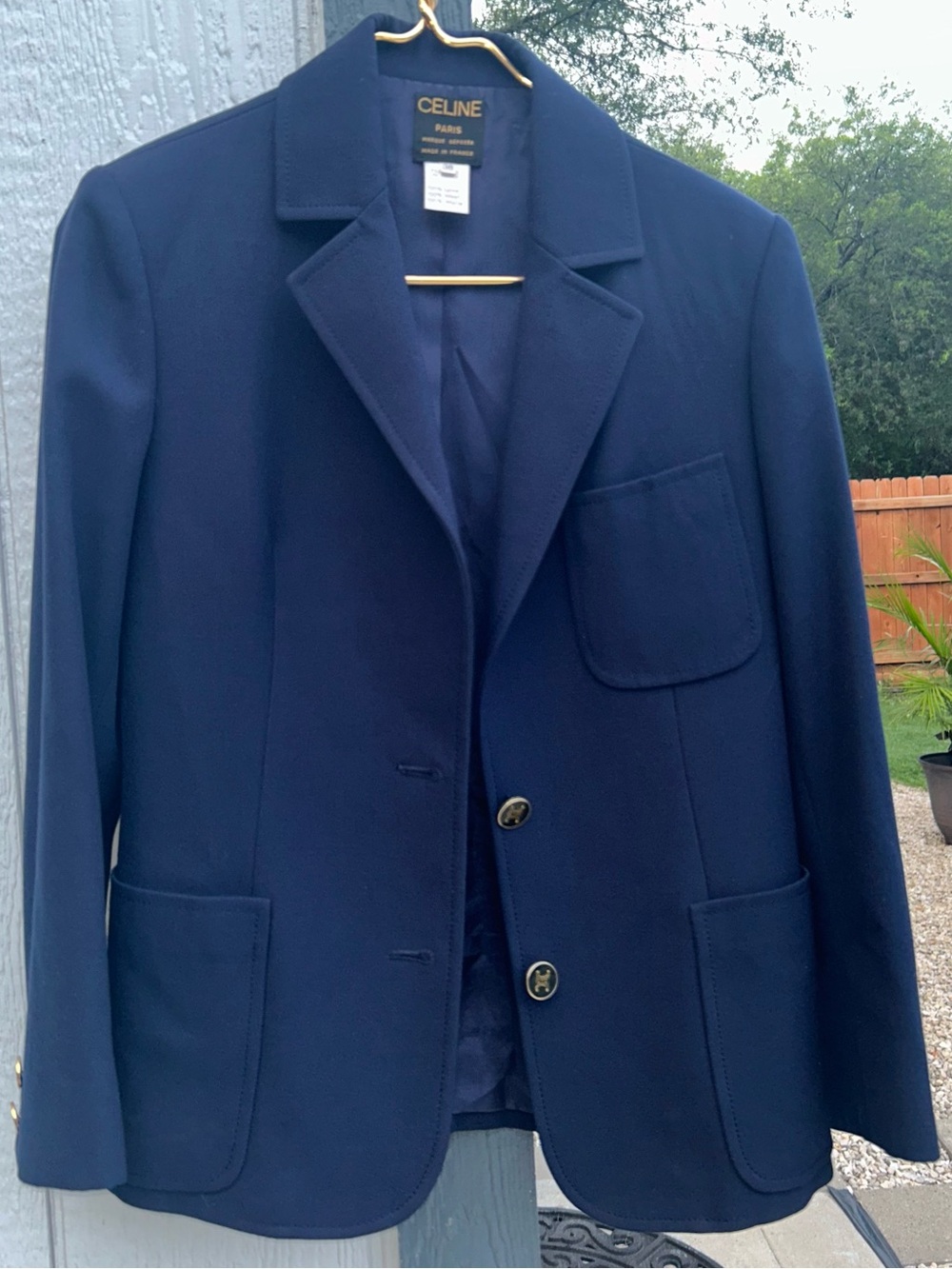 Celine Navy Blue Wool Blazer